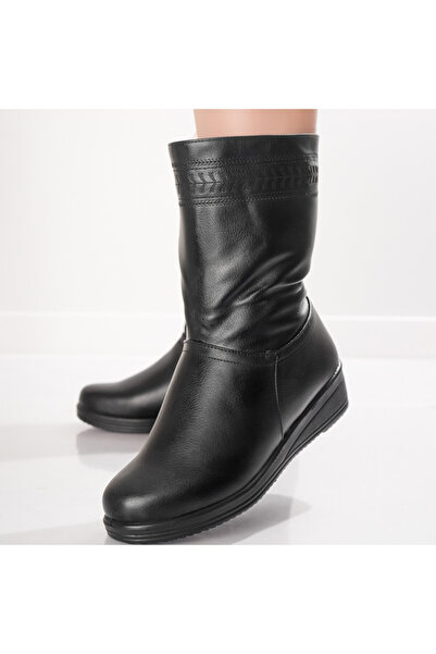 Botinelli Women's Black Fur-lined Boots Made of Leather Neredea, 37