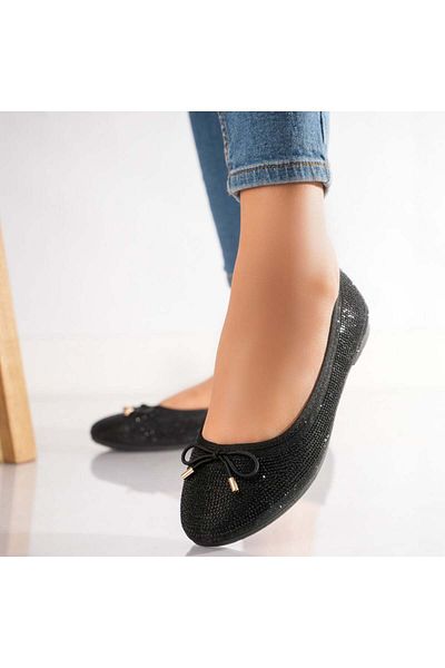 MODA STİL Women's Black Ballerinas from Gano Textile, 36