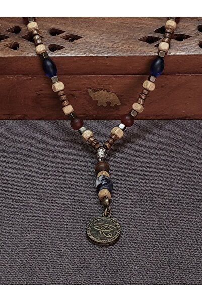Takı By Erk EL YAPIMI - HORUS'UN GÖZÜ OBJELİ - AHŞAP - MİSTİK KOLYE