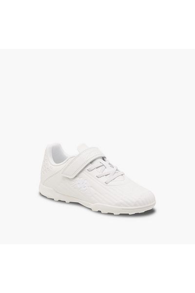 Kappa Boys' Logo Embossed Football Shoes with Hook and Loop Closure
