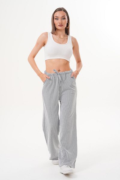 ŞİMAL Women's Stripe Patterned Trousers 250602 -