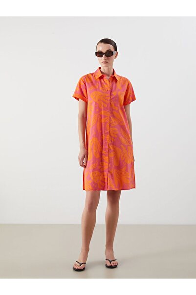 LC Waikiki Patterned Shirt Dress