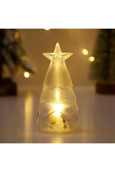 divendi-ro Set of 6 Decorative LED Candles in the shape of a Christmas Tree, Length 9cm, Warm White