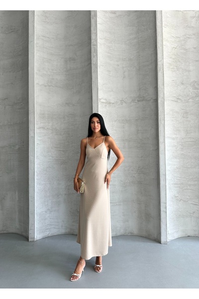 Moda Palmiss Γυναικείο Μίντι Φόρεμα με Λεπτή Πέτρα με Λεπτομέρεια από Πέτρα