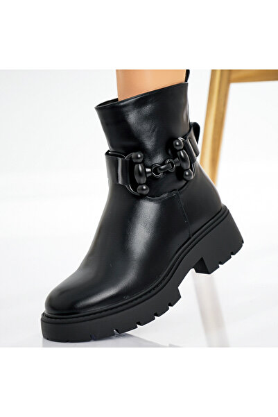 Botinelli Ghete de damă negre cu căptușeală din piele ecologică Agida, mărime...