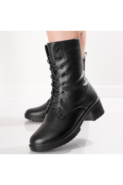 Botinelli Ghete de damă negre cu căptușeală din piele ecologică Caian, mărime...