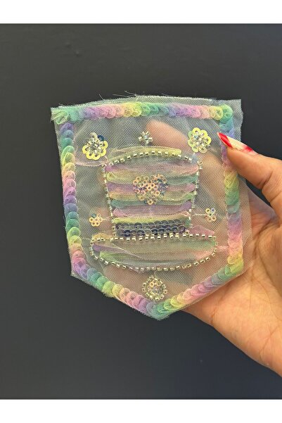 Gönülden Tasarım PUL PAILLETTES Mărgele Broderie Căciulă Armă Buzunar Armă Ac...