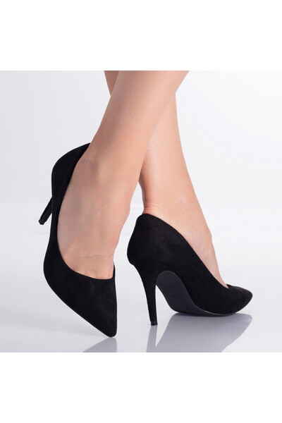 Botinelli Women's Black Heeled Shoes Made of -Suede Leather Larina, 37