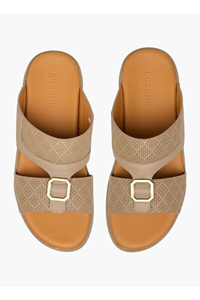 Duchini Men's Buckle Accent Slip-On Arabic Sandals