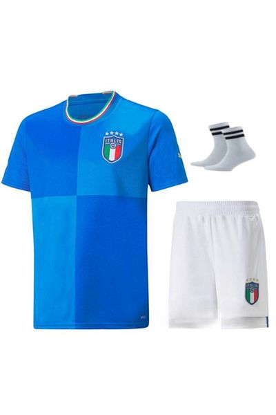 yenteks Echipa Națională .Anonim. Italia. Set de tricou pentru copii de culoare albastră (cu cadou șosete)