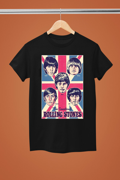 MAGORS تي شيرت نسائي من القطن المطبوع برقبة دائرية وأكمام قصيرة من رولينج ستونز