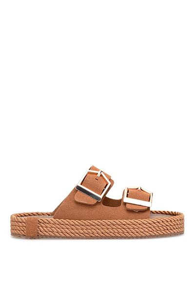 Ayakkabı Fuarı Elit Pm46 K01T Women's Flat Slippers Brown