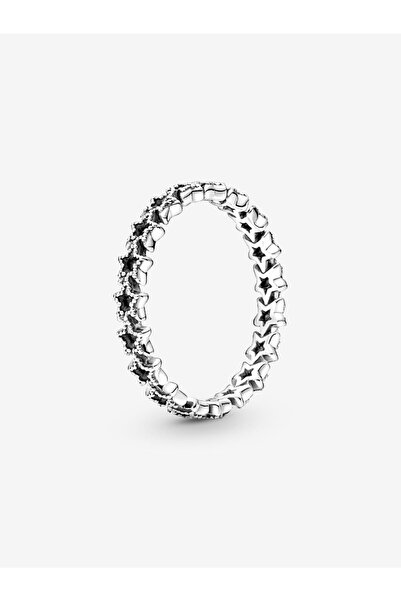 Pandora Asimetrik Yıldızlı Bant Yüzük 925 ayar gümüş - 52