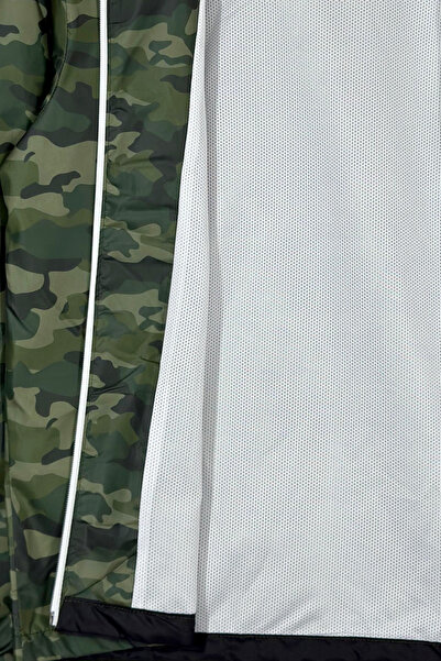 BESSA Camouflage Raincoat Water Resistant Seasonal Fabric Hooded Zipper Pocket Mesh Inner Design Men