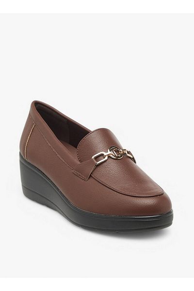 Le Confort Metal Accent Slip-On Comfort Loafers with Wedge Heels