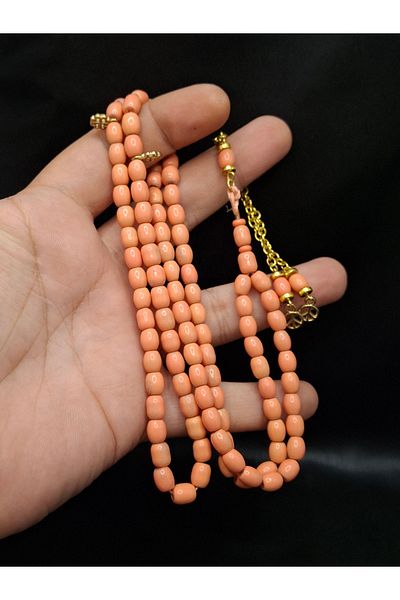 Han Ticarethane Special 99 Model Natural Mediterranean Coral Stone Prayer Beads
