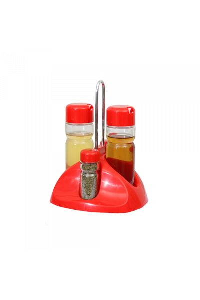 Raki Oliviera 4 pieces plastic holder 160/35ml red color COLOR LINE