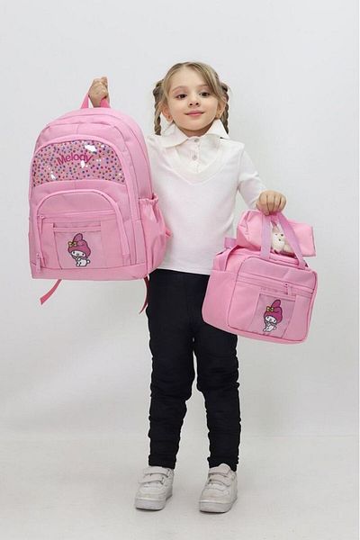 katun's store Girl's 3-Piece School Bag Set / Large Internal Volume, Durable, Lightweight and Healthy