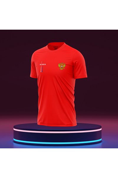 Bulvar Lee Men's Crew Neck Russia Printed Summer T-Shirt