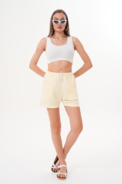 ŞİMAL Women's Stripe Patterned Shorts 250601 -