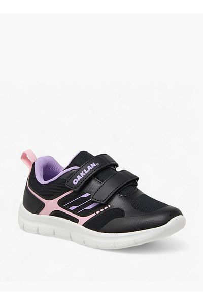Oaklan by Shoexpress Girls Logo Print Sports Shoes with Hook and Loop Closure