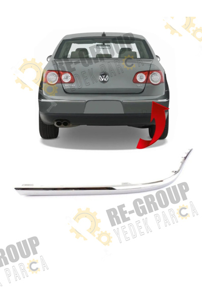 İthal VW PASSAT B6 ARKA TAMPON KENAR KROM ÇITASI 2006-2011 -SAĞ- 3C5807460A