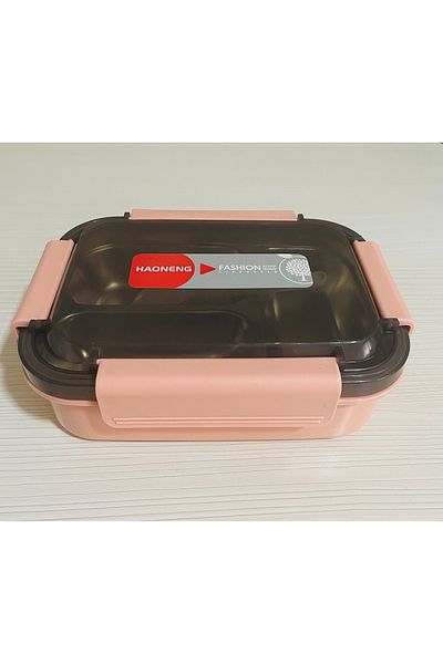 My Easy Shop 3 Compartment Stainless Steel Lockable Lunch Box Lunch Box with Spoon Gift