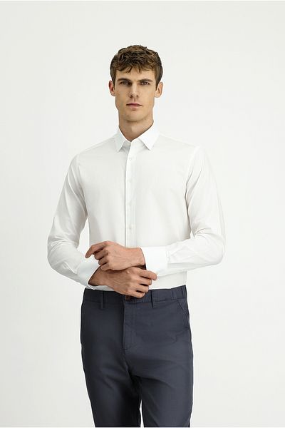 Kiğılı Long Sleeve Slim Fit Slim Fit Classic Patterned Cotton Shirt