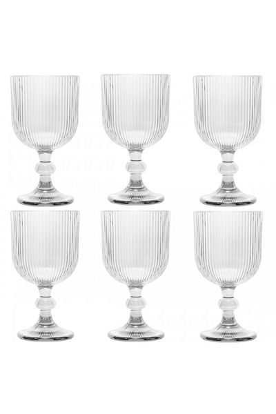 Raki Set 6 pahare sticla vin rosu Bloom 350ml 9xh16,5cm