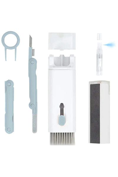 divendi-ro Multifunctional cleaning kit for keyboard, headphones, phone - White/Grey/Transparent
