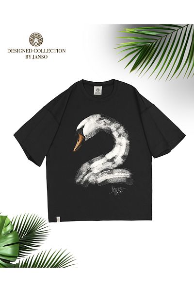 JANSO GROUP -Women's Cotton Printed a Duck Short Sleeve Tshirt Oversize Big Size