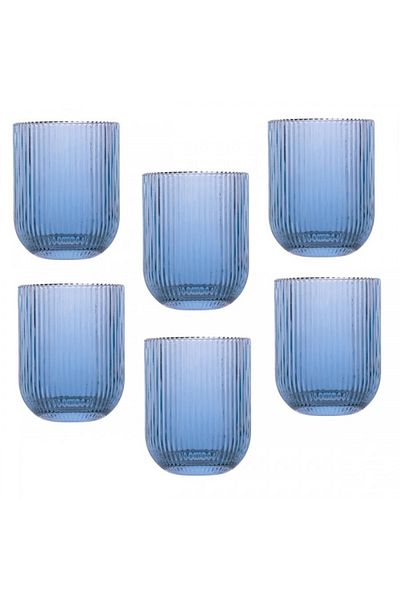 Raki Set 6 pahare sticla Bloom Blue 260ml 7,5xh9,5cm