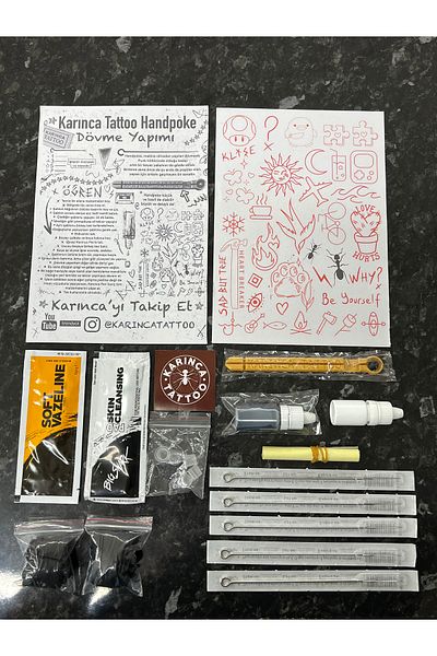 Karınca Piercing Ant Tattoo Handpoke Tattoo Set