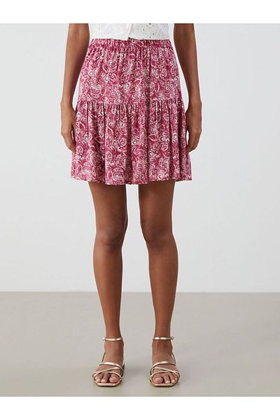 LC Waikiki XSIDE Fusta mini plisată florală cu talie elastică