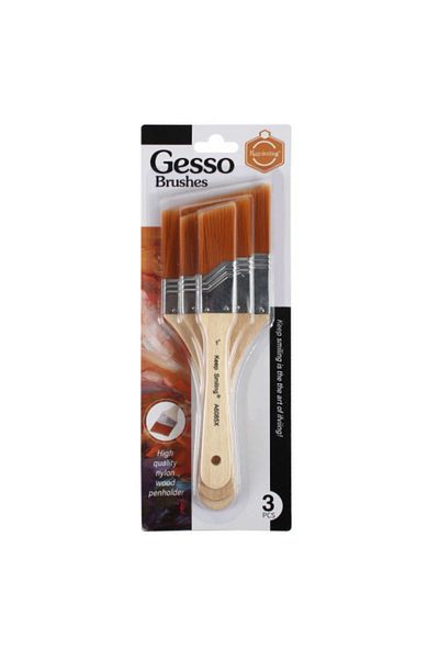 Art Tone Synthetic Side Cut Floor Brush Set 3 Pack