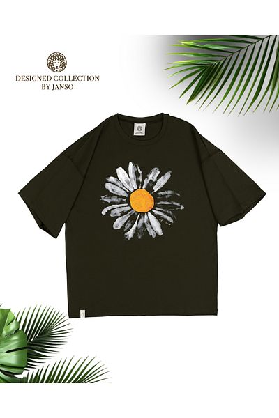 JANSO GROUP -Women's Jasmine Flower Cotton Printed Tshirt Oversize Large Size