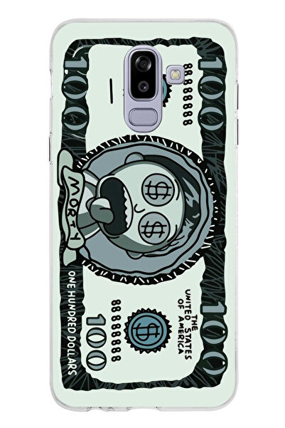 TechTree Samsung Galaxy J8 - A6 PLUS Uyumlu Morty Dolar Şeffaf Silikon Kılıf