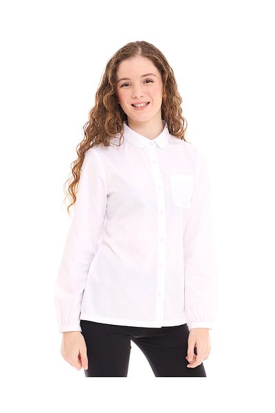 R&B White GIRLS WOVEN TOP 5-16Y