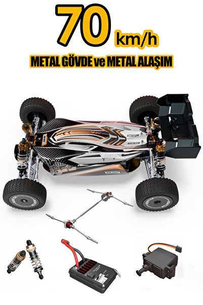 oyuncakgidiyor 1:14 70 KM Hız Yapan Metal Gövde ve Alaşım RC Araba 4x4 Fırçasız Motor Uzaktan Kumandalı Araba