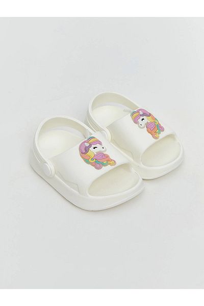 LC Waikiki Lcw Steps White Printed Baby Girl Sandals