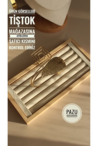 Tişt Accessory إكسسوار أنيق ذو مقبض قابل للتعديل باللون الذهبي مع تفاصيل مربع...