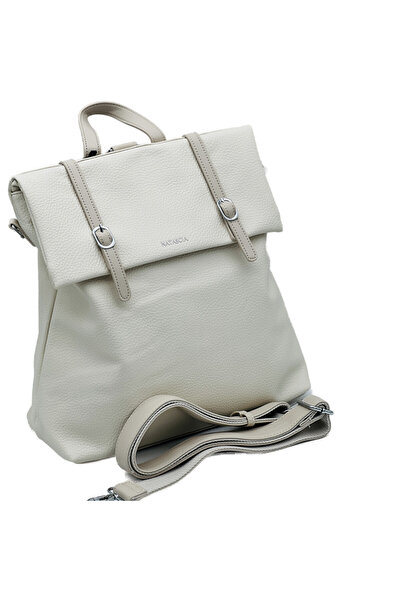 Micutz Rucsac Dama Mare Spatios din Piele Ecologica cu Textura Moale, 32x36x15 cm, Culoare Alb