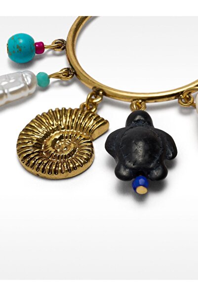 PARFOIS Taşlı ve Deniz Kabuklu Halka Küpe