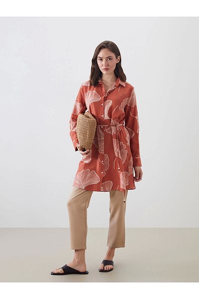 LC Waikiki Lcwaikiki Classic Red Patterned Women's Shirt Tunic