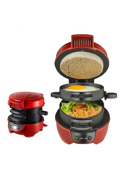 divendi-ro Mini Burger Maker R.666, 600W, Red