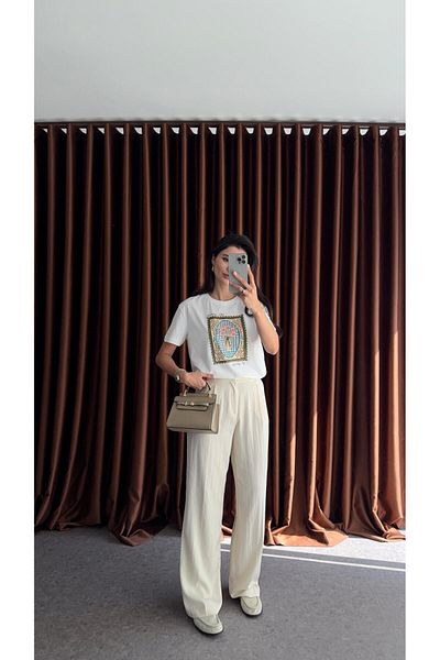 HAZELANNA Summer Cream Trousers
