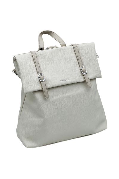 Micutz Large Spacious Women's Backpack Made of Soft Textured Eco-Leather, 32x36x15 cm, White Color