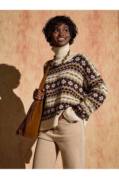 hidafashion Full Fisher Patterned Knitting Sweater