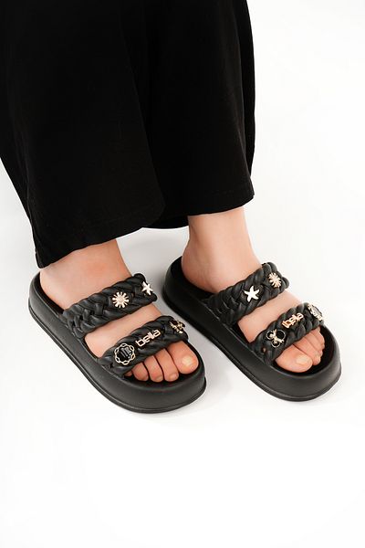 Babetty New Season Comfortable Stylish Flat Heel Lightweight Full Mold Women's Slippers Beach Pool Daily