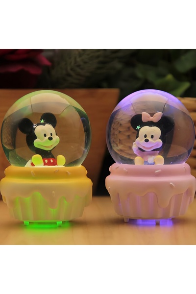 guliza Minik Aşıklar Mini ve Mickey Işıklı Kar Küresi Seti